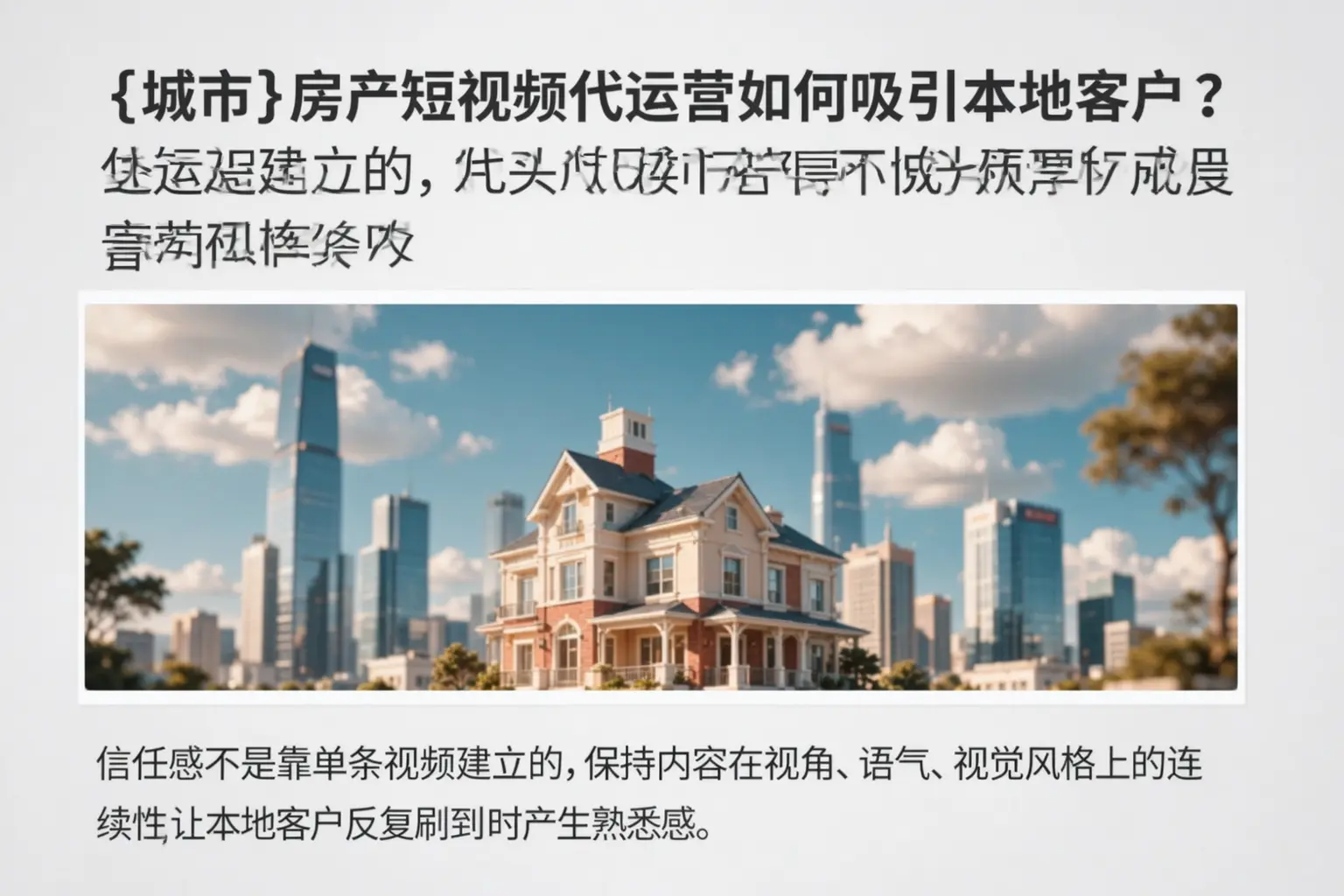 临江房产短视频代运营如何吸引本地客户？